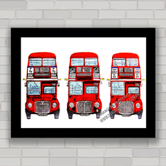 Quadro decorativo ônibus vermelho dois andares Londres .