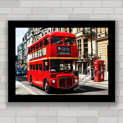Quadro ônibus de dois andares vermelho no Big Ben em Londres .