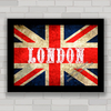 Quadro decorativo bandeira Londres Inglaterra .