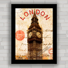 Quadro decorativo foto antiga de Londres Big Ben .