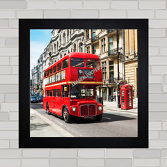 Quadro para sala com pôster de ônibus vermelho em Londres .