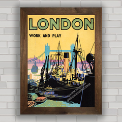 Quadro decorativo foto antiga porto de Londres .