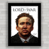 Quadro decorativo de cinema com imagem pôster do filme O Senhor da Guerra .