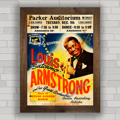 Quadro decorativo de música , com pôster do Louis Armstrong .