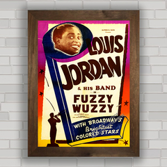 Quadro decorativo de música , com pôster do músico de jazz Louis Jordan .