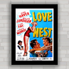 Quadro decorativo de cinema , com imagem pôster do filme Love Nest , Marilyn .