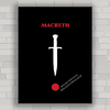 Quadro com imagem pôster do filme Macbeth - Ambição e Guerra .
