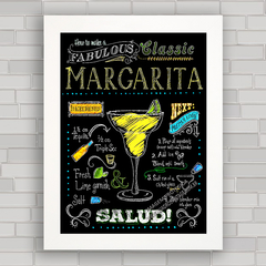 Quadro decorativo para bar , com pôster de coquetel drink Margarita .