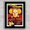 Quadro decorativo de cinema , com imagem pôster do filme antigo Mata Hari .