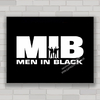 Quadro decorativo de cinema , com pôster do filme Mib Homens de preto .