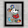 Quadro decorativo com imagem pôster do Mickey , estilo Geek Nerd .