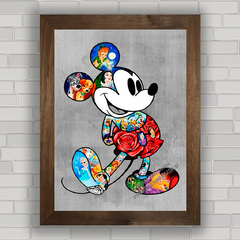 Quadro decorativo com imagem pôster do Mickey , estilo Geek Nerd .
