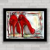 Quadro decorativo de moda  e sapatos vermelhos