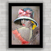 Quadro decorativo de moda e mulher de chapéu