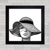 Quadro decorativo de moda  e chapéu feminino