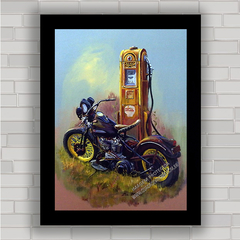 Quadro decorativo com pôster de moto .