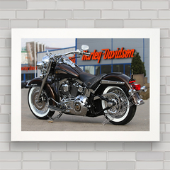 Quadro decorativo com pôster de moto Harley Davidson .