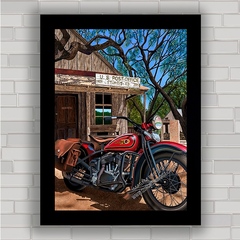 Quadro decorativo com pôster de moto Indian .