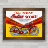 Quadro decorativo moto antiga Indian Scout .