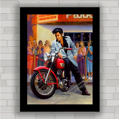 Quadro decorativo com pôster de moto Elvis Presley .