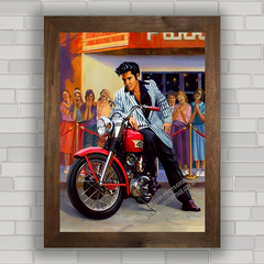 Quadro decorativo com pôster de moto Elvis Presley .