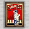 Quadro decorativo com propaganda anúncio de Nova Iorque .