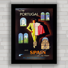 Quadro decorativo para agência de viagens e turismo Espanha e Portugal .