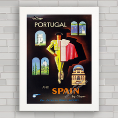 Quadro decorativo propaganda anúncio de Portugal e Espanha .