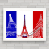 Quadro decorativo bandeira da França .