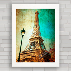 Quadro decorativo foto antiga da torre Eiffel em Paris .
