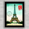 Quadro decorativo com pôster da torre Eiffel em Paris .