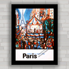 Quadro decorativo com propaganda vintage de Paris .