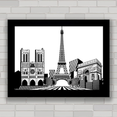 Quadro decorativo preto e branco torre Eiffel em Paris .