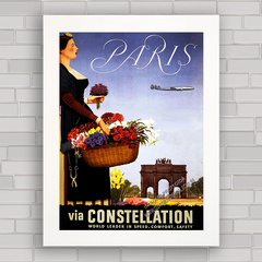 Quadro decorativo com propaganda vintage de Paris .
