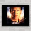Quadro decorativo de cinema com pôster do filme O Patriota , Mel Gibson .