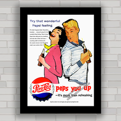 Quadro vintage propaganda antiga Pepsi Cola .