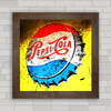 Quadro decorativo com tampinha da Pepsi cola em estilo pop-art .