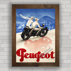 Quadro decorativo propaganda moto antiga Peugeot .