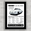 Quadro decorativo propaganda anúncio carro Porsche 356 .