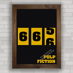 Quadro decorativo de cinema , com imagem pôster do filme Pulp Fiction .
