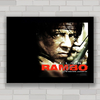 Quadro decorativo de cinema , com imagem pôster do filme Rambo .
