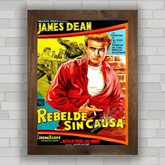 Quadro decorativo de cinema , com pôster do filme Rebelde sem causa .
