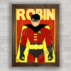 Quadro decorativo com imagem pôster do super herói Robin .