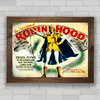 Quadro decorativo com imagem pôster de filme antigo Robin Hood .