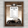 Quadro decorativo propaganda anúncio carro antigo Rover . 
