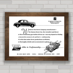 Quadro decorativo propaganda anúncio carro jipe Land Rover 4x4 .
