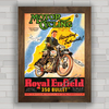 Quadro decorativo propaganda moto antiga Royal Enfield .