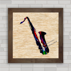 Quadro decorativo com imagem pôster de saxofone .