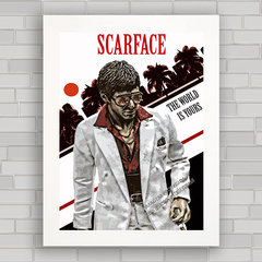 Quadro de cinema com pôster do filme Scarface , Al Pacino .