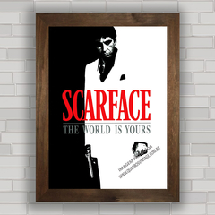 Quadro de cinema com pôster do filme Scarface , Al Pacino .